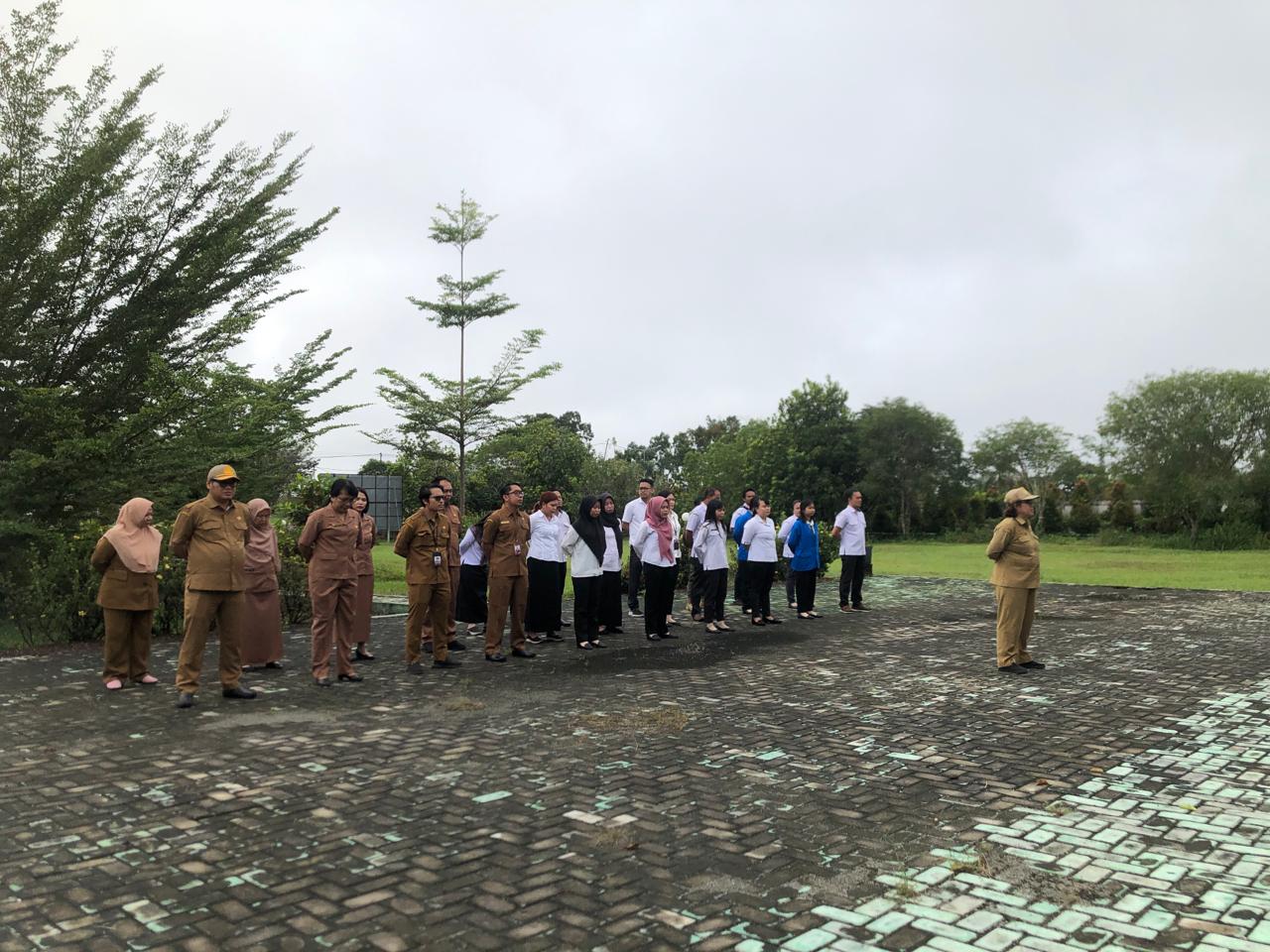 Apel Pagi Disdukcail Kab Katingan, diikuti seluruh ASN, PHL dan Siswa Magang